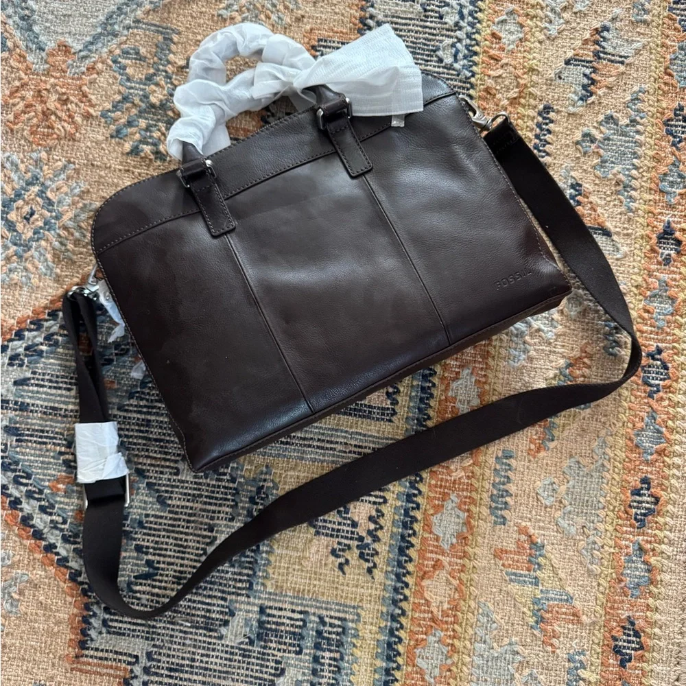 Fossil Dark Brown Leather Briefcase